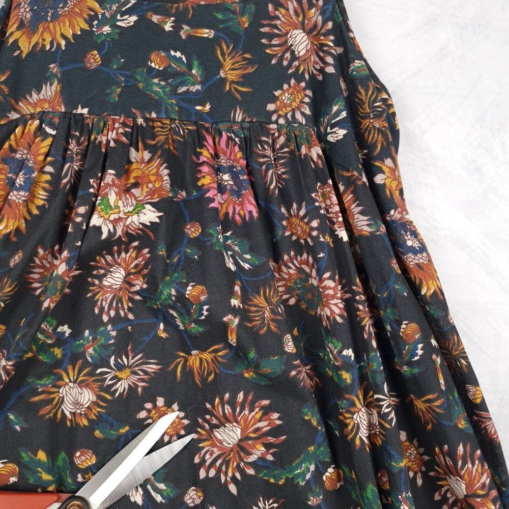 NATURAL LIFE Black Floral Maxi Dress with Green and Mustard Accents - Picture 8 of 16